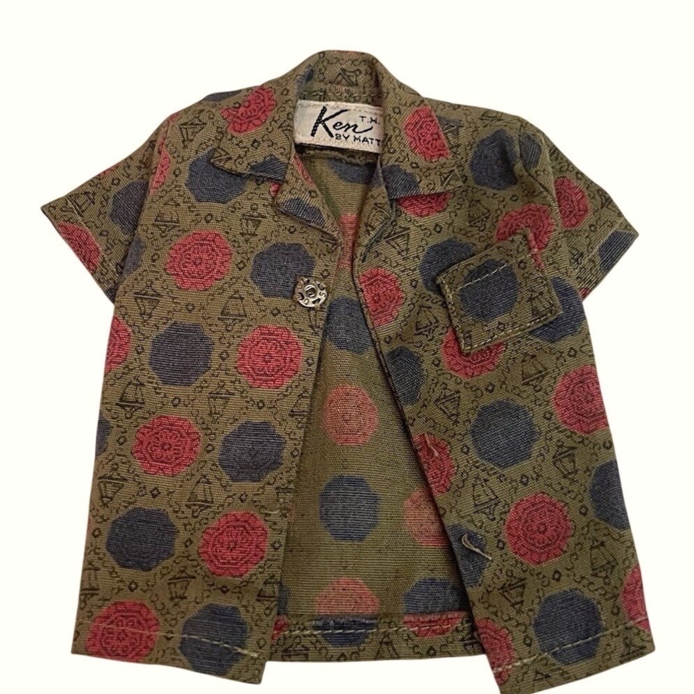 Vintage Original '60s Barbie ~ Ken Doll ~ #783 Sports Short ~ Button-down Shirt